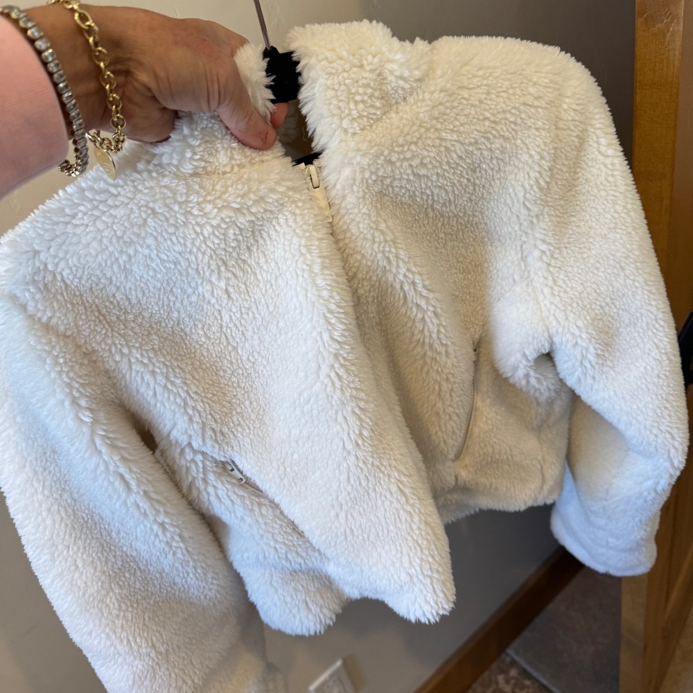 ALO YOGA WOMEN'S WHITE CROPPED JACKET SIZE XS